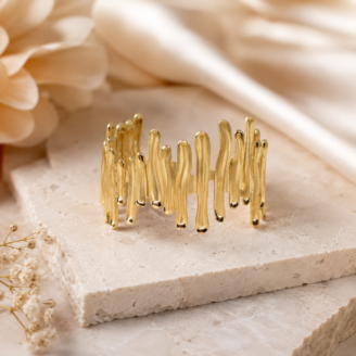 The Aurelia Molten Drip Gold Cuff Kada
